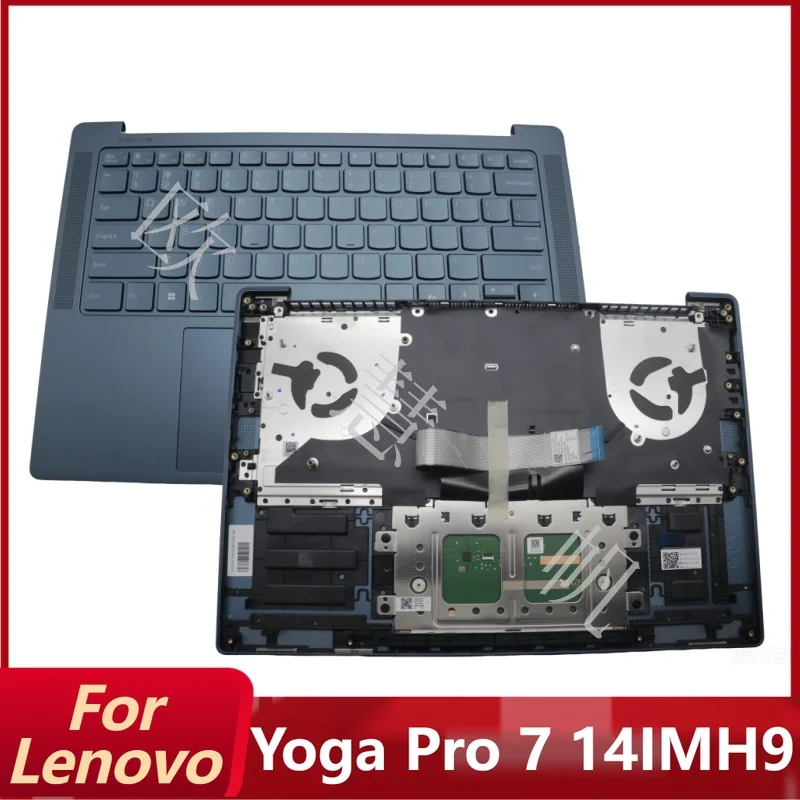 S New Repair Accessories for Lenovo Yoga Pro 7 14IMH9 Laptop Palmrest Upper Cover with US Backlit Keyboard 5CB1P50184
