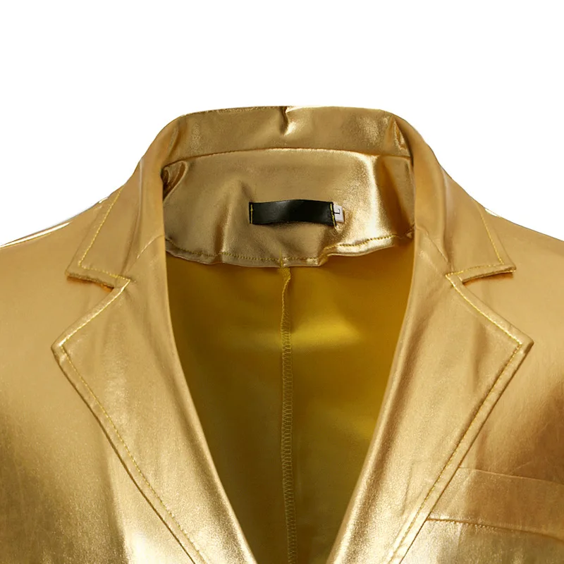 Terno brilhante masculino para cantor de palco, blazer masculino, calça e jaqueta, traje de cosplay dourado e prateado, festa de Halloween