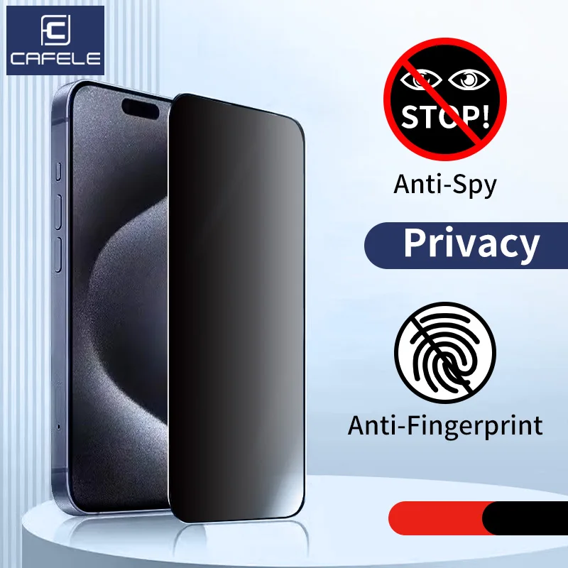 

CAFELE Anti Spy Glass for iphone 13 Plus Pro Max Privacy Screen Protector Full Cover Anti Fingerprint Peep Tempered Film