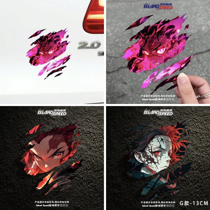 Autocollant de voiture Demon Slayer Ultra-excitant, autocollant déchiré, personnalisé, créatif, décoration corporelle, autocollant étanche, thème Anime Zenitsu