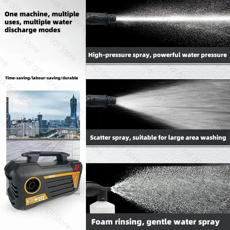 220V portable plug-in car wash water gun household strong high pressure cleaning machine portable high power strong 3000w