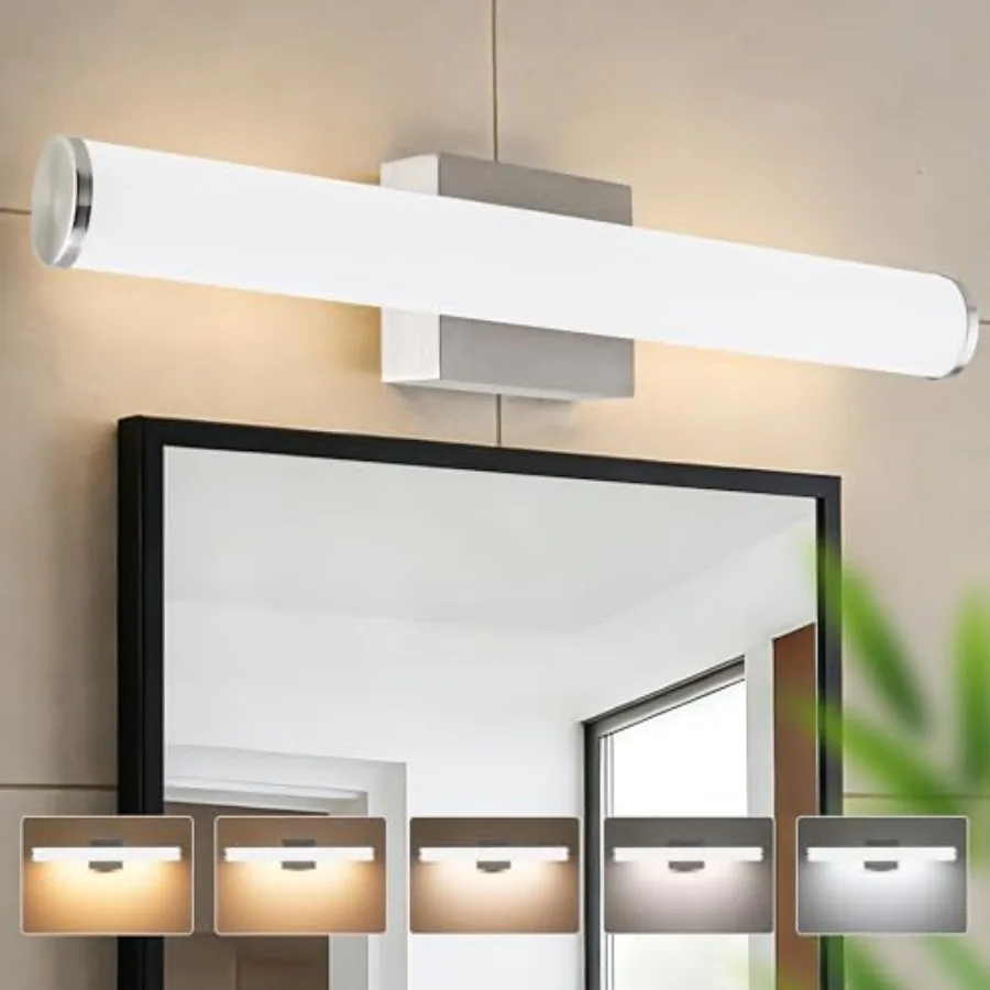 

Bathroom Light Fixtures Over Mirror 22IN 19W 5CCT Dimmable Modern Vanity Lights Bar Vanity Light for Bathroom Mirror Restroom W