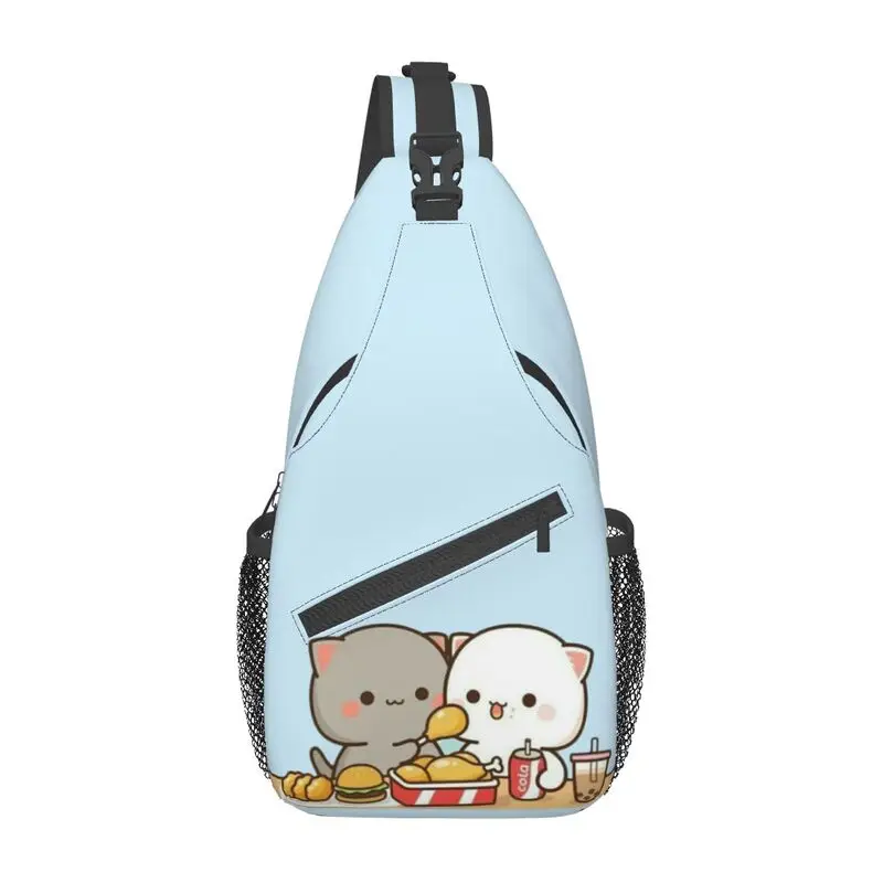 

Cool Peach And Goma Mochi Cat Crossbody Sling Backpack Men Shoulder Chest Bag for Traveling