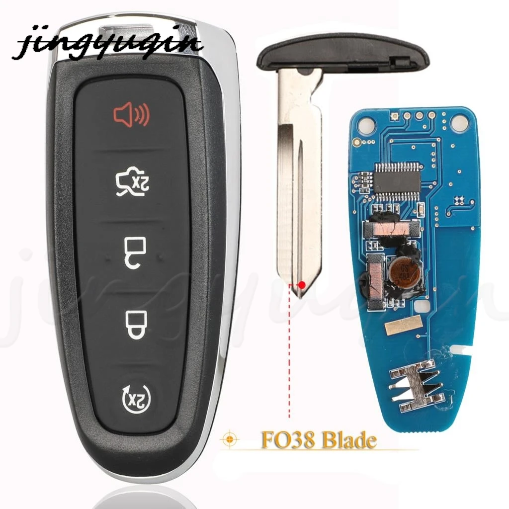 jingyuqin 5 Buttons Smart Remote Key Fob M3N5WY8609 315Mhz ID46 4D63 For Ford Edge Escape Car Keyless HU101 FO38