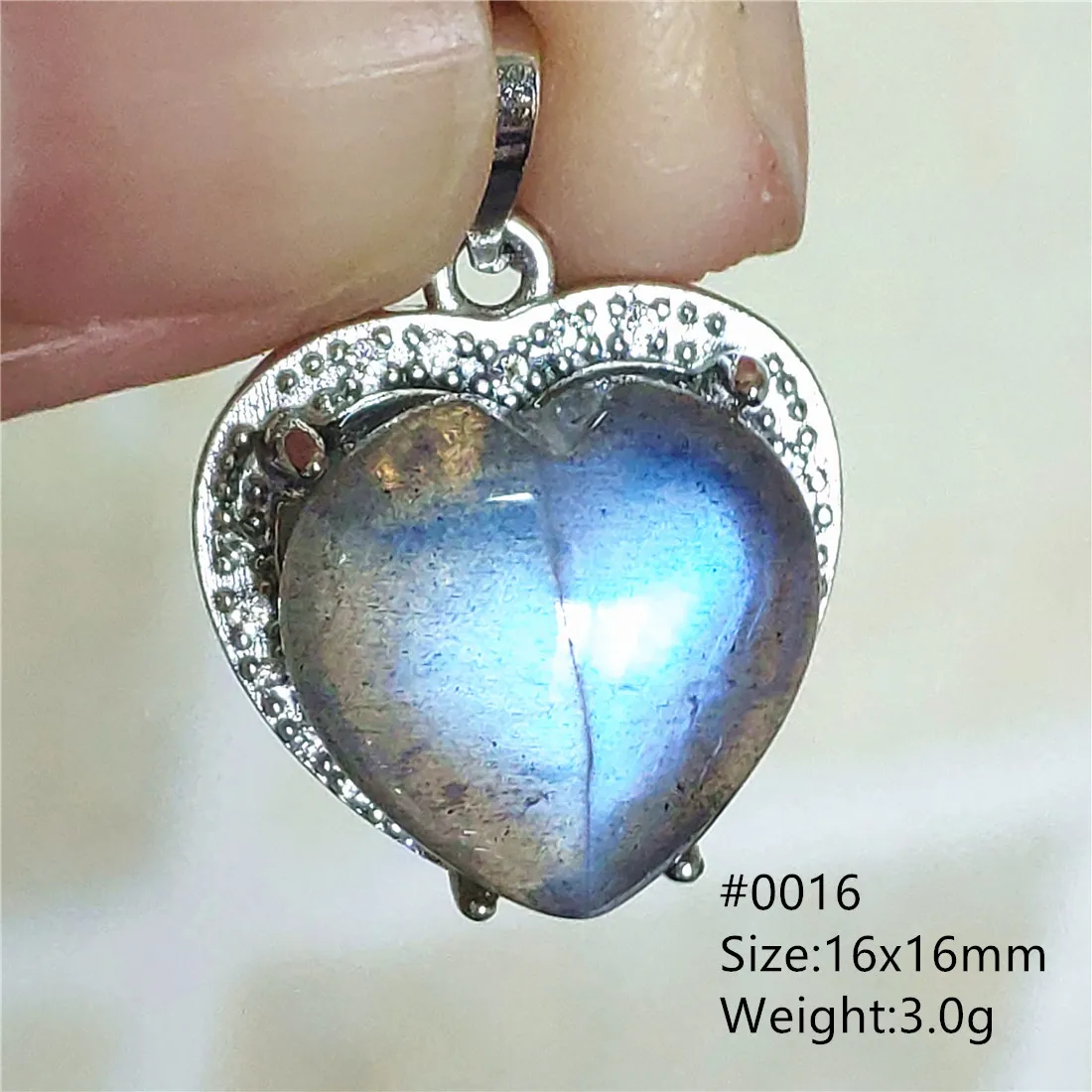 Natural Blue Labradorite Heart Pendant Women Gemstone Love Crystal Labradorite Rare Necklace Pendant AAAAA