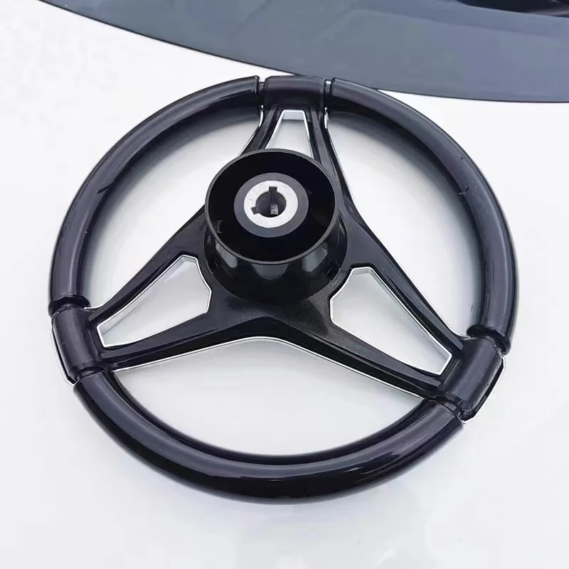 Marine Steering Wheel With Assist Ball Boat Steering Wheel For Fishing Speedboat Yacht Universal Anti Slip Durable Power Knob PU view 4