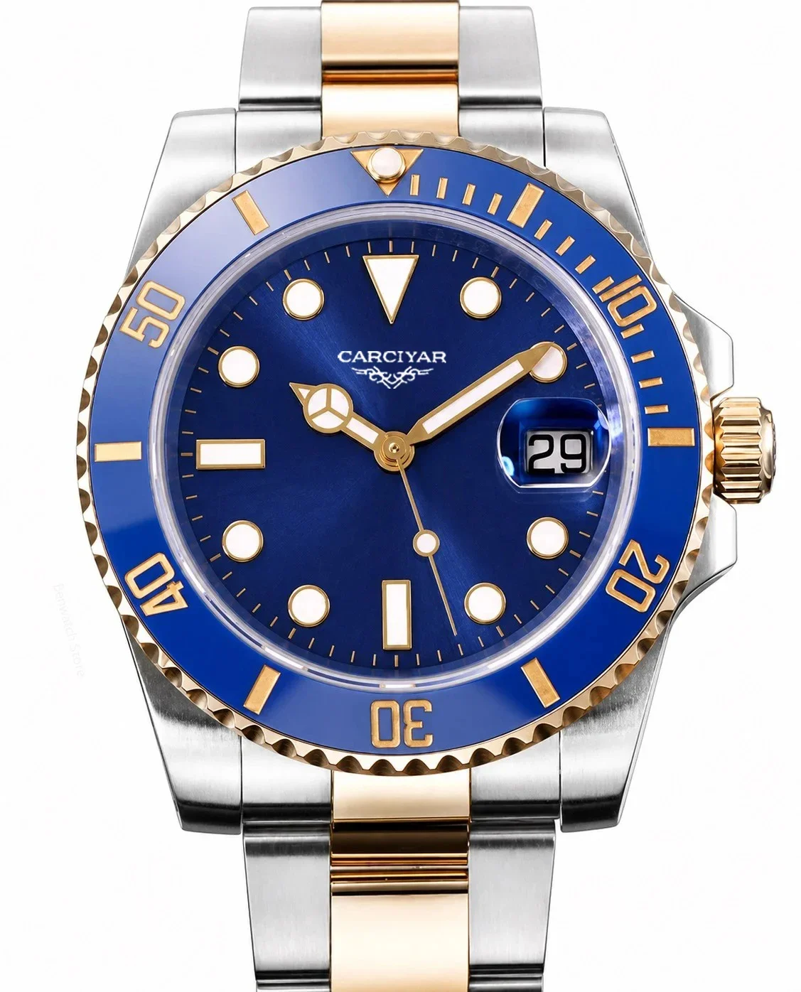 40MM 904L Stainless Steel Automatic Mechanical Men's Watch with Full Features and World Time