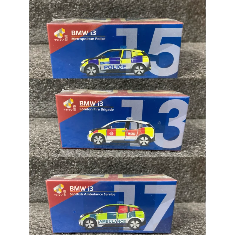 

Литой под давлением масштаб 1/64 TINY BMW I3 полицейская пожарная машина патруль модель автомобиля из сплава Коллекционная игрушка в подарок сувенир дисплей орнамент