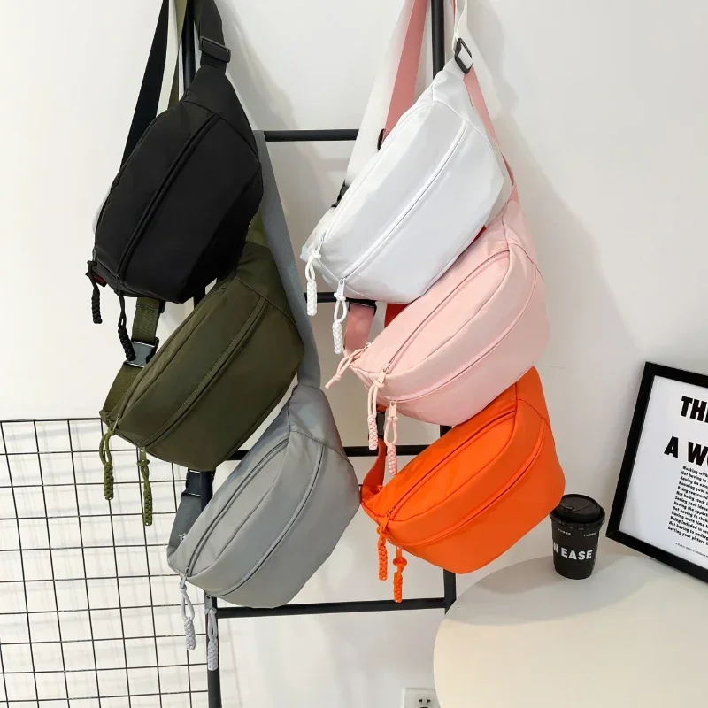 Nylon Zipper 2024 Hot Selling Feature Waist Pack Solid Color Neutral Style Popular Casual Chest Bag Soft Versatile Crossbody Bag