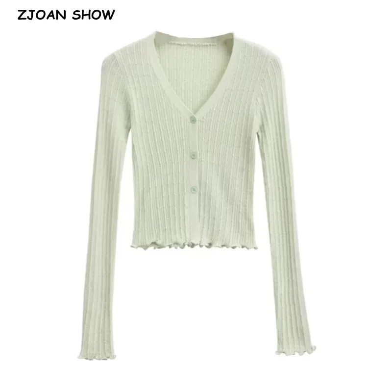 2023 Women Cable Twist Knitted Cardigan V Collar Center Buttons Front Slit Sweater Jumper Sunscreen Tops 5 colors