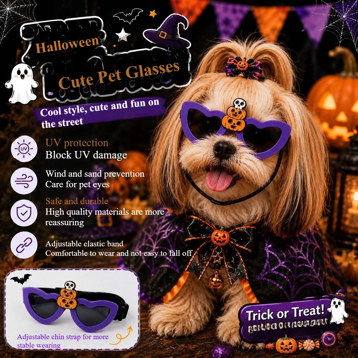 New Halloween Series Pet Glasses Outdoor Goggles Decorative Photography Sunglasses Sun Protection Sunglasses Dogs Accessories