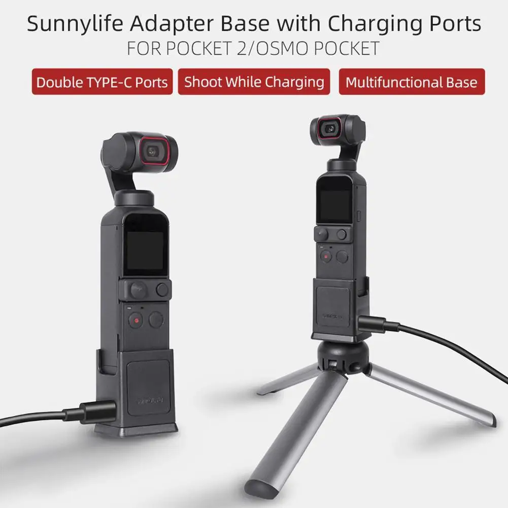 Type-C Charging Base 1/4 Mount Adapter for DJI POCKET 2/OSMO POCKET Accessories