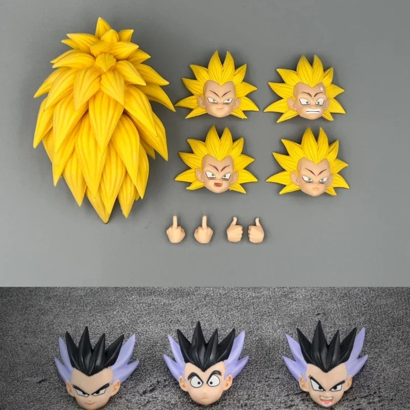 In Stock Kw Studio Dragon Ball S.H.Figuarts Shf Gotenks Head Accessories Ssj3 + Base Form Bundle Anime Action Figures Model Toys