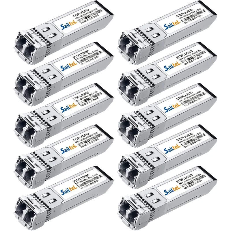

Приемопередатчик 10GBase-SR SFP+, гигабитный многомодовый дуплексный трансивер SFP LC, 10G 850 нм MMF, до 300 метров, совместимый с Cisco,