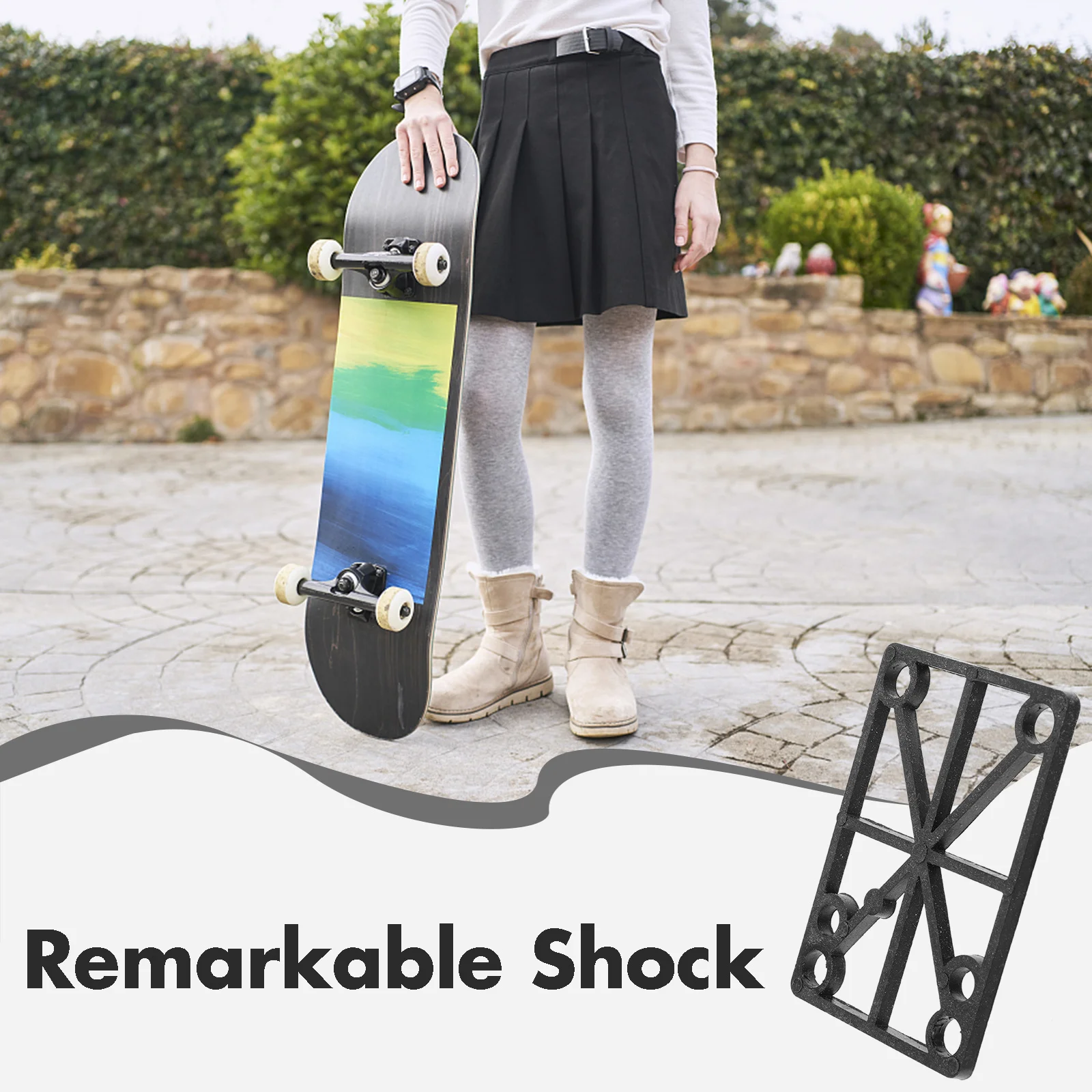 

Skateboard Riser Pad Shock Absorption Damping Pad Height Increase for Skateboard Land Surfing Boards Surfboard Damping Pads