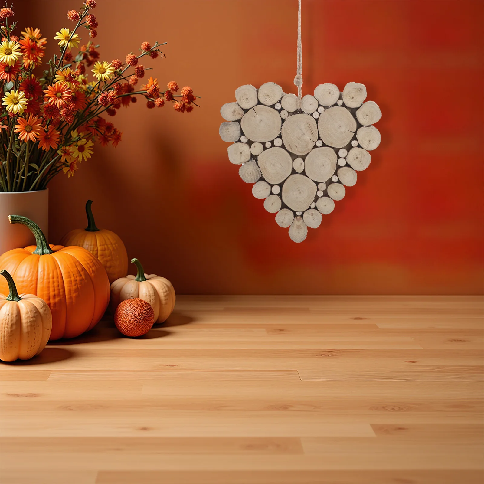 

Valentine's Day Heart Ornaments Rustic Wooden Love Decor Handcrafted Driftwood Heart-Shaped Sculpture for Wall Table Mantel