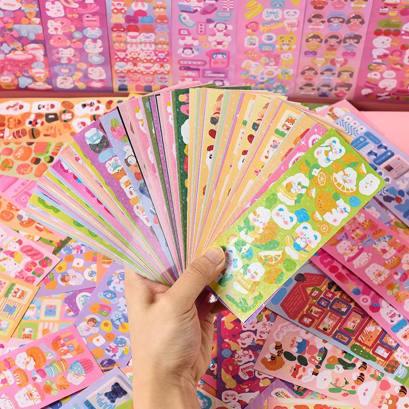 Children'S Stickers Kpop Beautiful And Cute Cartoon Set Handmade Diy Girls' Toys Decorative Stationery Scrapbook Wholesale