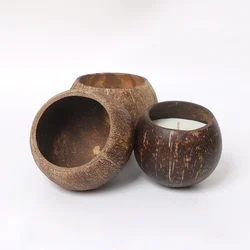 Original Natural Coconut Shell Candle Jar Wooden Candle Container Party Festival Table Decoration Handmade Crafts Home Supplies