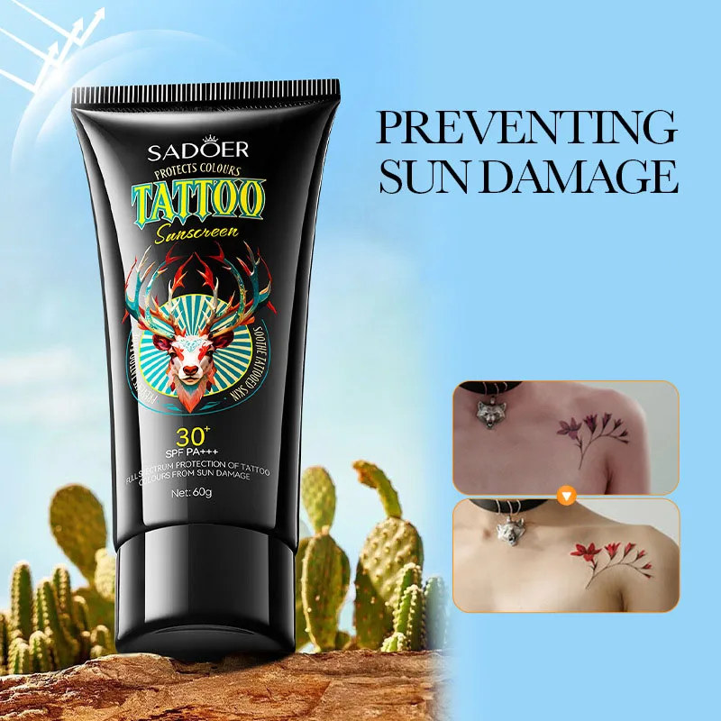 Tattoo Sunscreen Outdoor Isolation Sun Cream Protection Ultraviolet Rays Body Repair Tattoo Fading Discoloration Sunblock Care