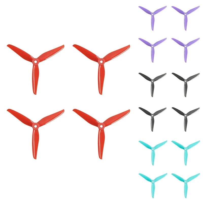 

JB-2Pairs T5146.5 Пропеллер 5 дюймов 3 лопасти 2CW + 2CCW Пропеллер для двигателя 2207-2306 1800KV-2020KV RC FPV Racing Drone Part