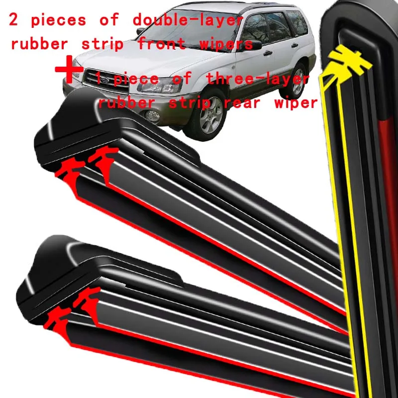 

For Subaru Forester SG MK2 2005-2007 2006 Wiper Front & Rear Wiper Blades Windshield Windscreen Window Brushes 21"+19"+14"