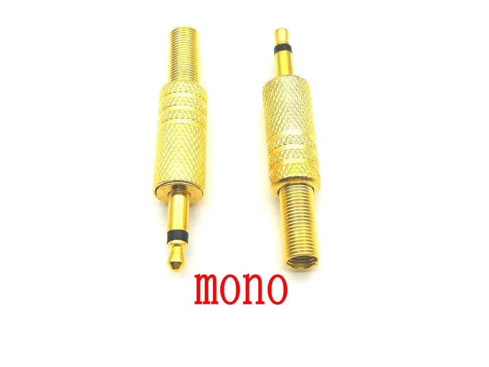 10pcs Gold plate 3.5mm mono stereo 4 Pole Jack Plug Audio connector adapter