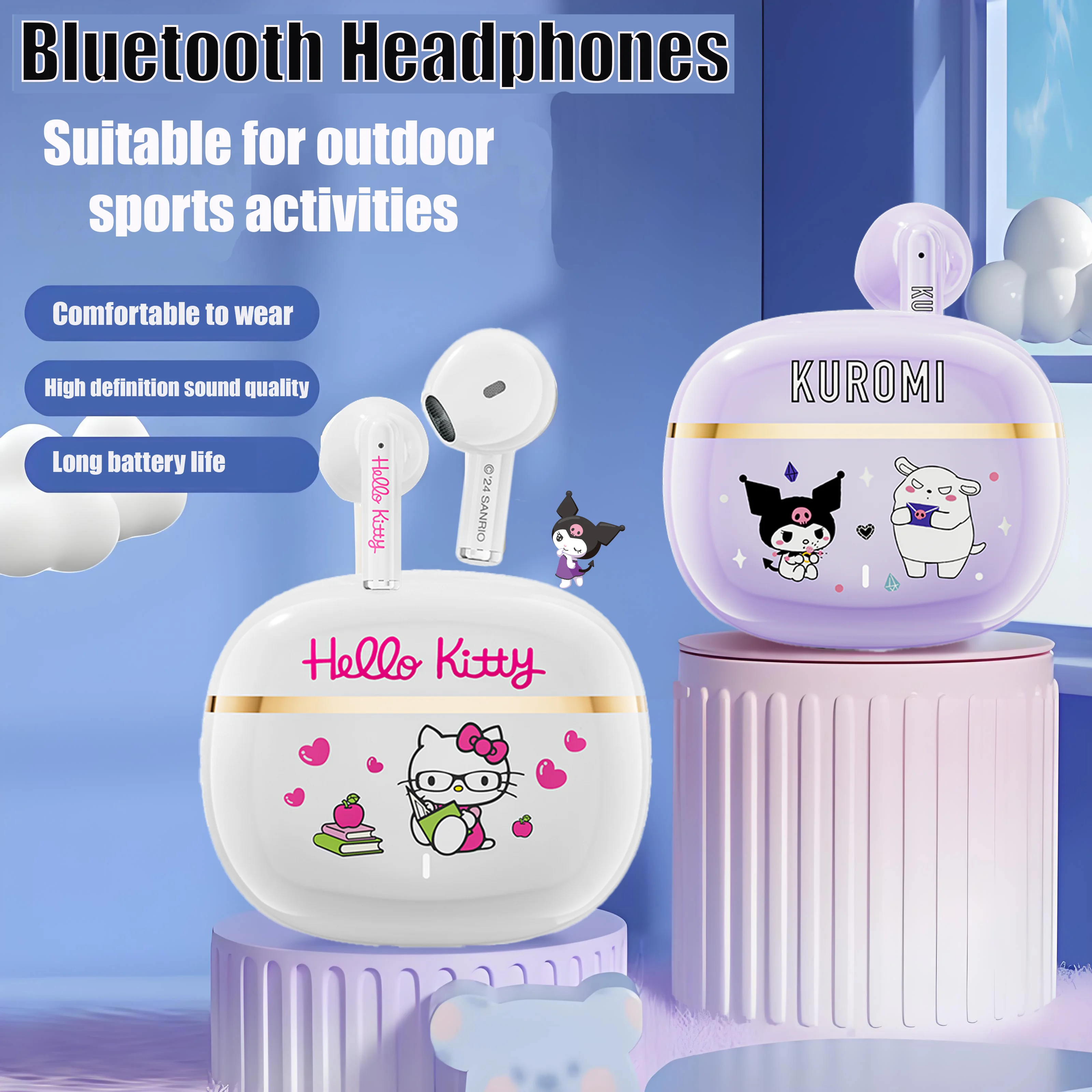 MBL65 Draadloze Bluetooth-headset HiFi Lossless geluidskwaliteit HD Spraakoproep Lichtgewicht Comfortabel Aanraakbediening Compact Mooi