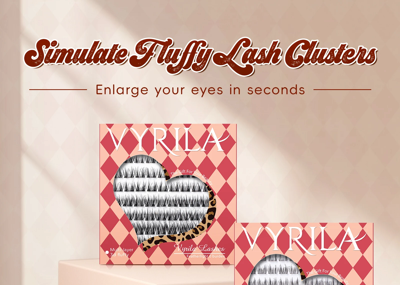 VYRILA Lashes Cluster D Curl DIY Lash Extension 3D Wispy Individual Lashes D Curl Eyelash Clusters 8-16mm Individual Lashes