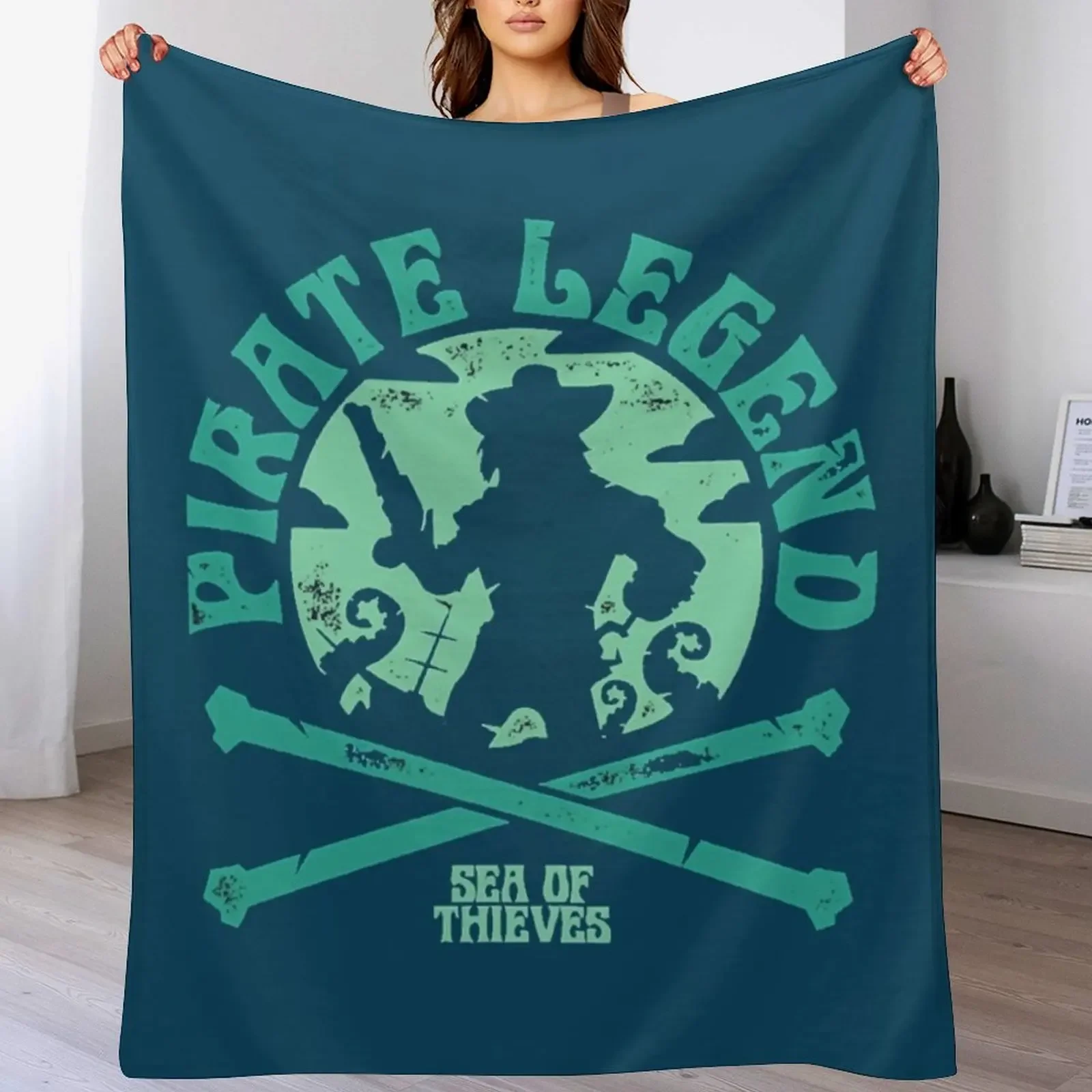 Pirate legend logo Throw Blanket All Weather Soft Throw Blanket for Sofa