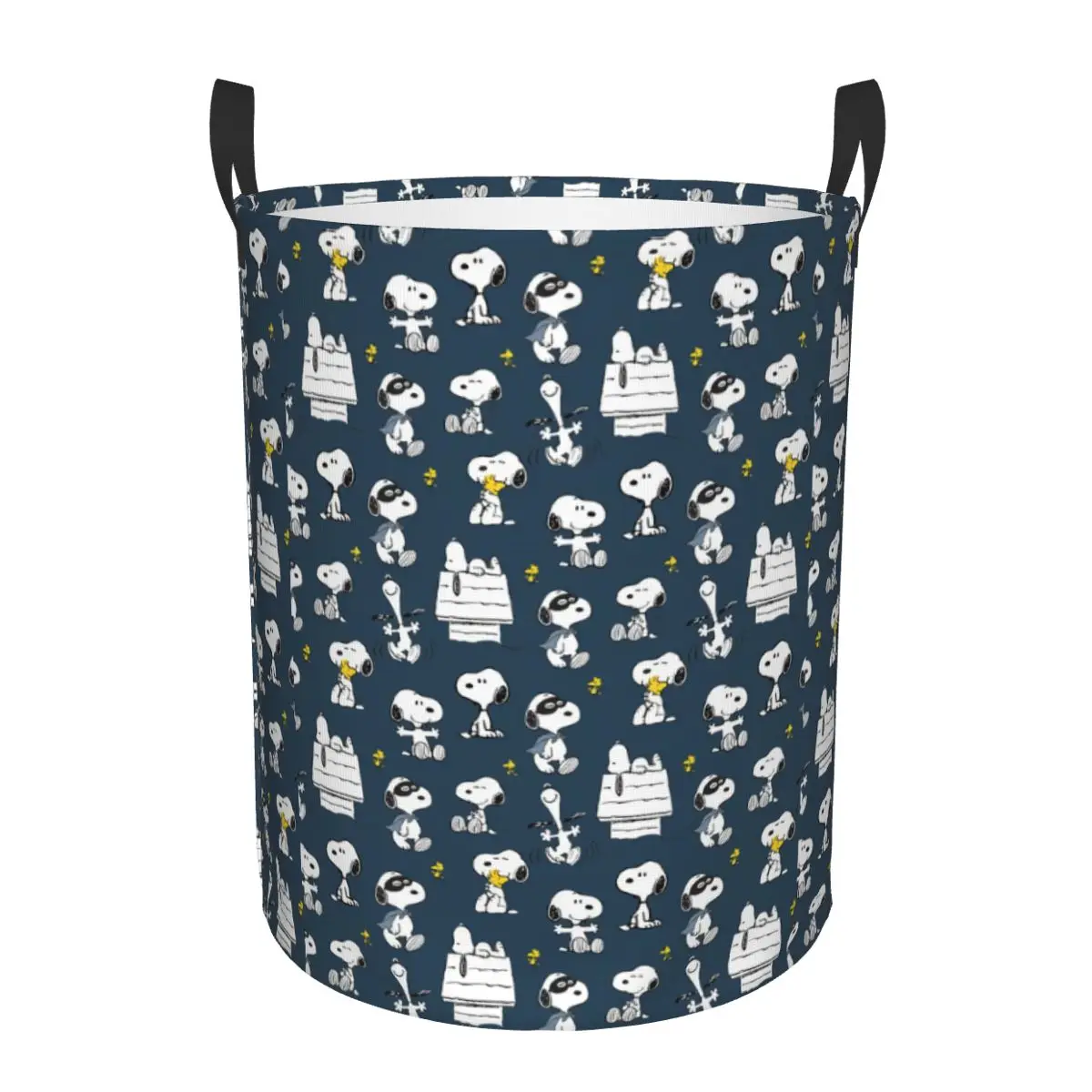 Custom S-Snoopys Cartoon Pattern Laundry Basket Foldable Toy Clothes Hamper Storage Bin for Kids Nursery