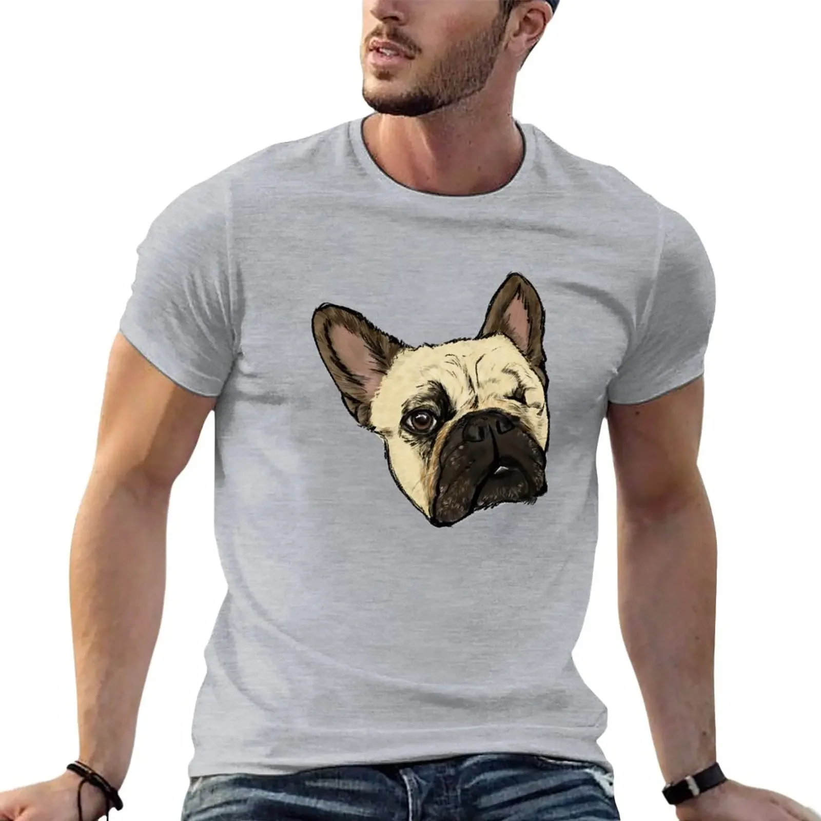 Heddy the Frenchie T-Shirt plus size tops sports fans tshirts for men