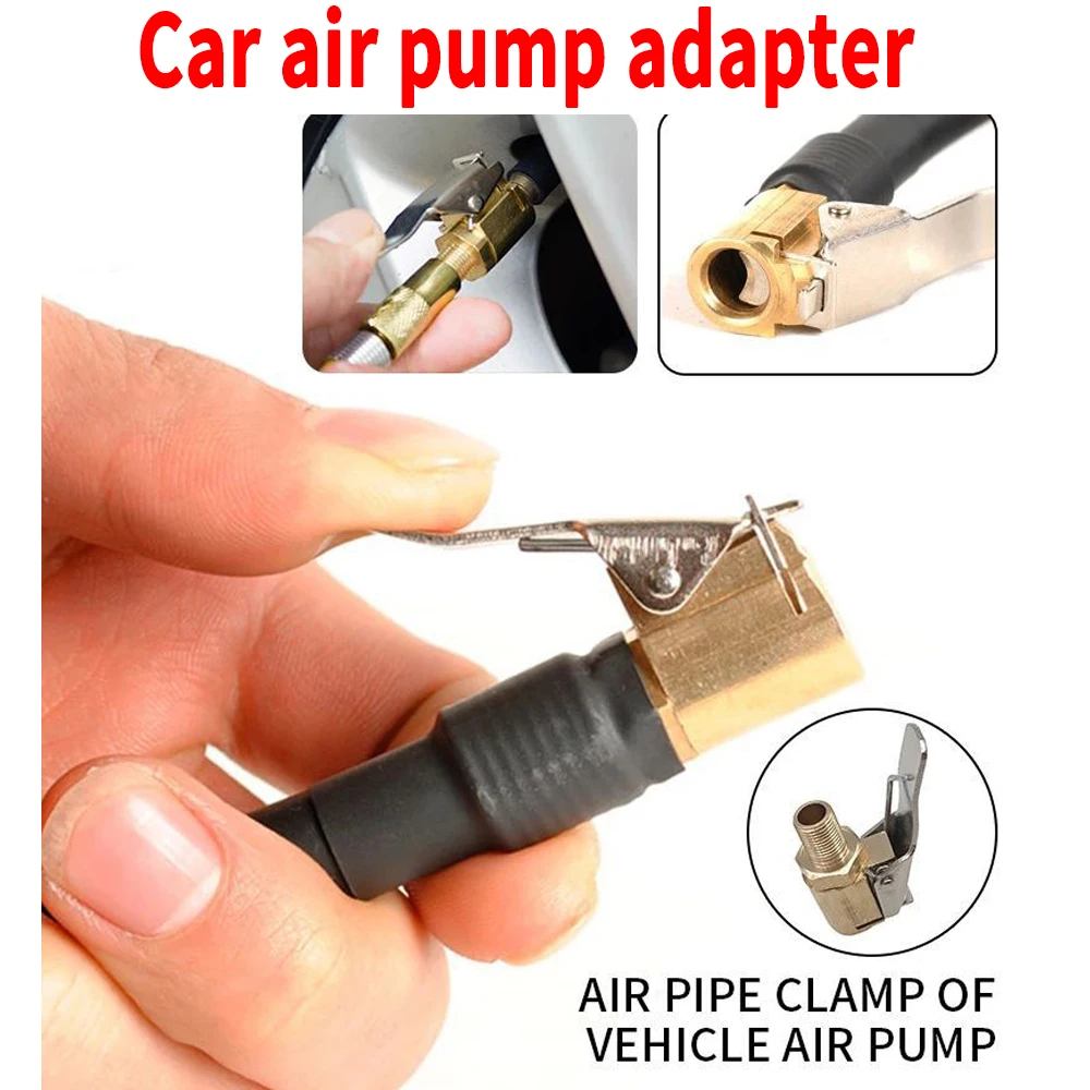 

Car Tire Air Chuck Inflator Pump Valve Connector Clip-on Adapter Brass 8mm Tyre Wheel Valve For Inflatable Pump