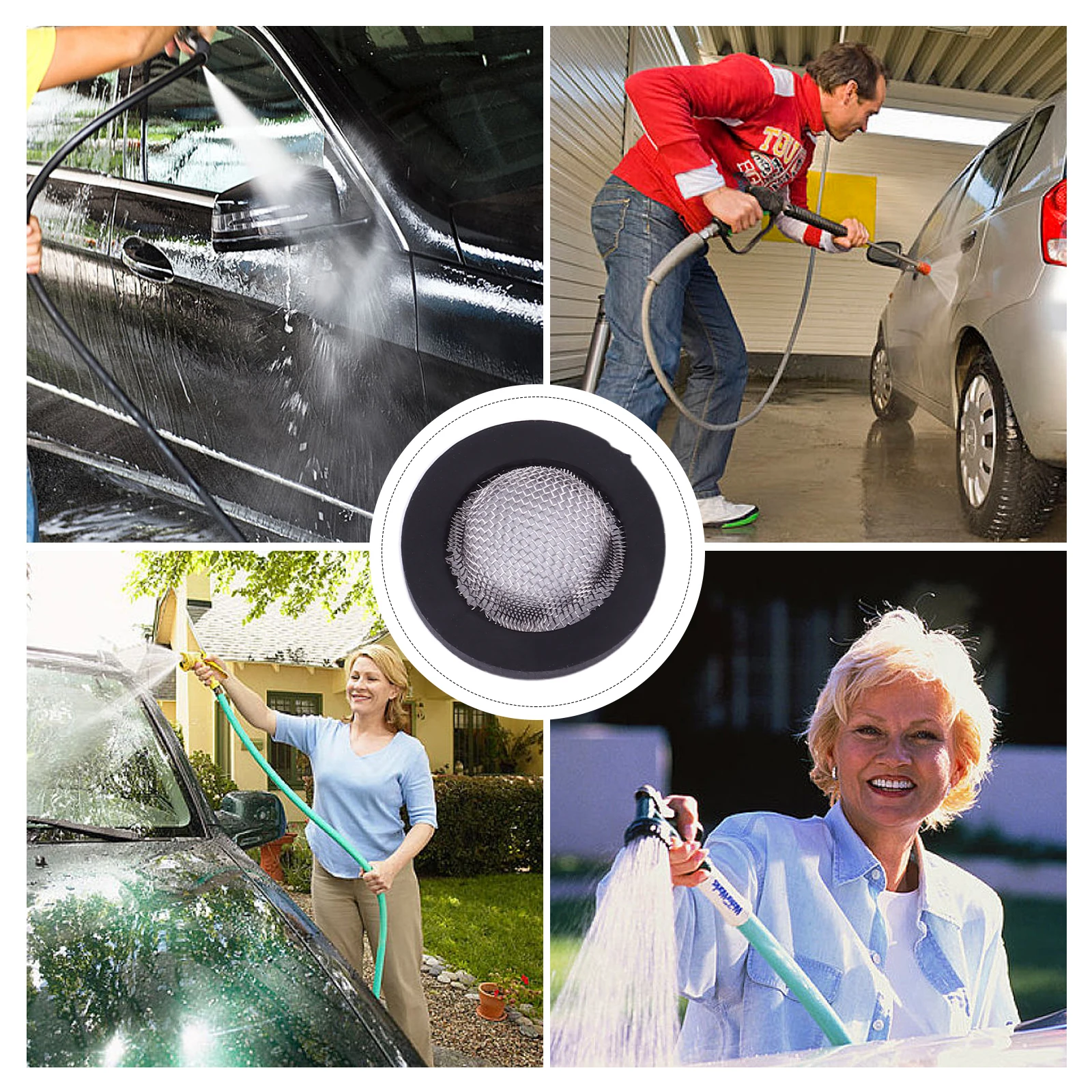 

40pcs Rubber Stainless Steel Gasket Seal Ring for Shower Faucet Hose Filter Mesh Washer Sink Strainer Anti Clogging