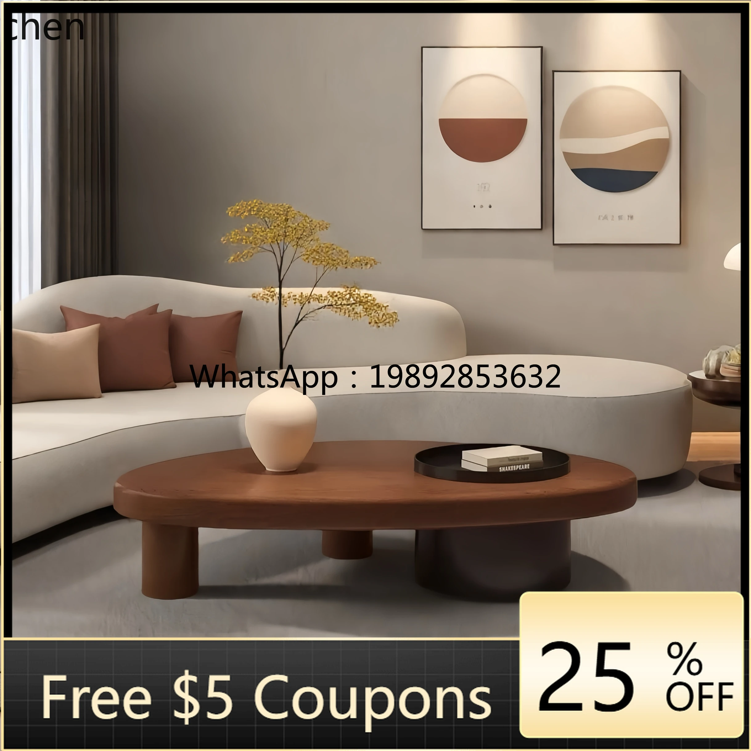 

W1 solid wood coffee table living room home creative storage coffee table