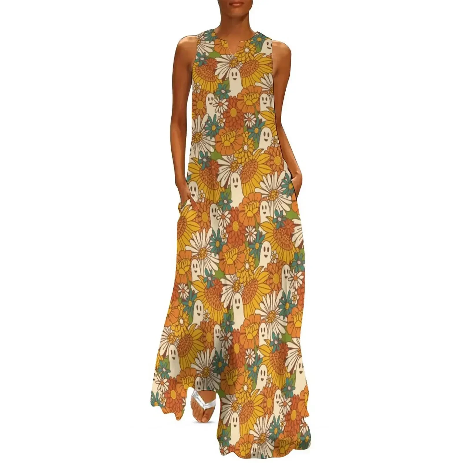 

70s Boo Floral - Harvest Long Dress Women's clothing Women's dress evening dress woman sexy short dresses daring