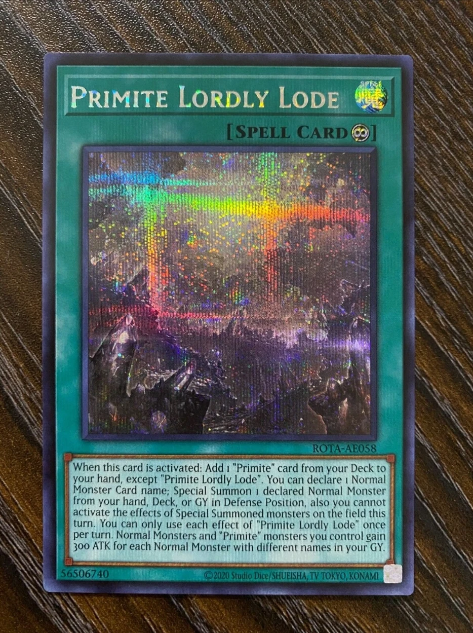 Yugioh KONAMI Duel Monsters ROTA-AE058 Primitive Lordly Lode Secret Rare Asian English Collection Mint Card