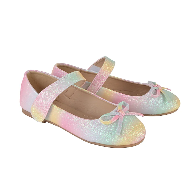 Stylish And Elegant Colored Mary Jane Shoes With Bows, Comfortable Non-Slip Velcro Flat With Soft Soles, Indoor And Outdoor Suit