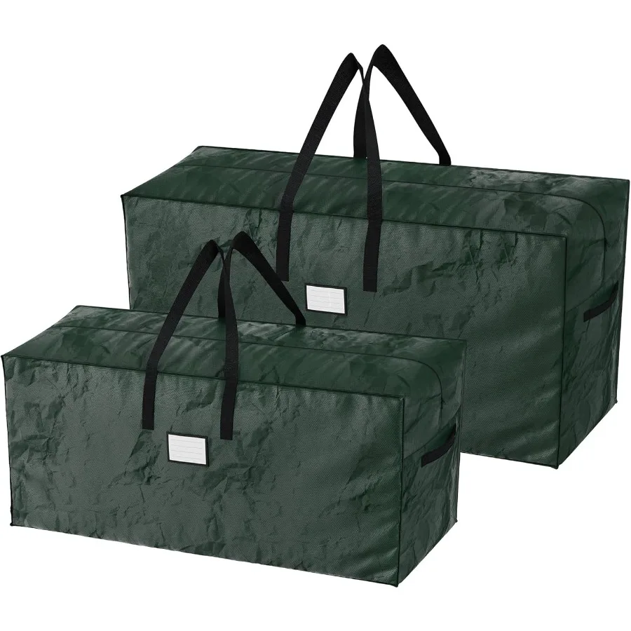 مجموعة من 2 أكياس تخزين مقاومة للماء لأشجار عيد الميلاد الاصطناعية المفككة بطول 17 قدمًا وديكورات العطلات مثالية للاستخدام الداخلي #1