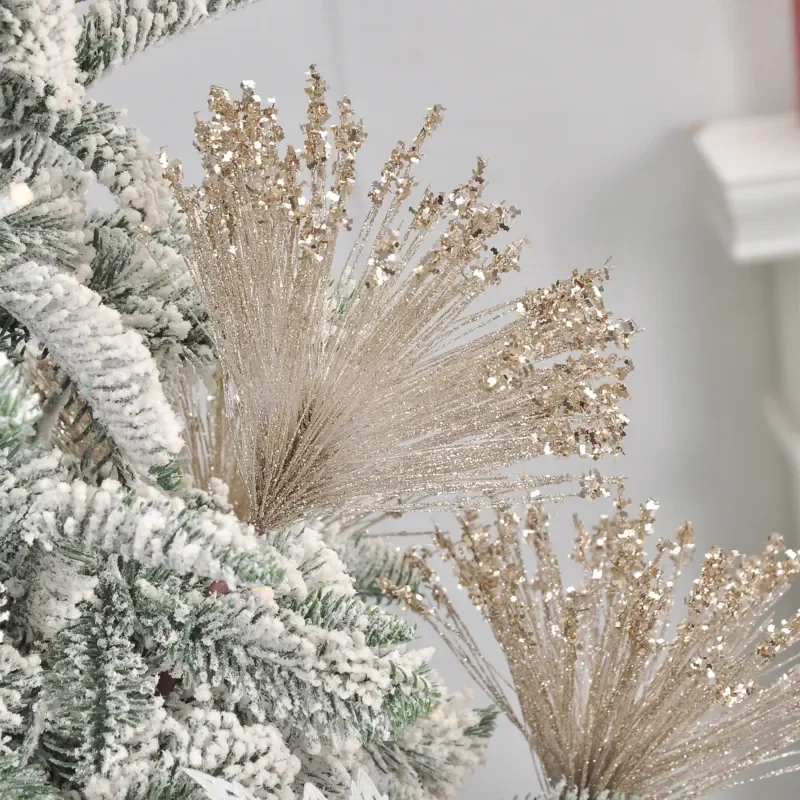 For Gold Powder Christmas Waterfall Fringed Cuttings DIY Bouquet Accessories Tree Decoration Holiday Ornament