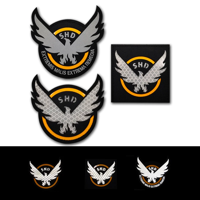 SHD The Division بقع مطرزة للملابس اطلاق النار لعبة لعب الأدوار التكتيكية شارة أجنحة هوك وحلقة شارة على ظهره #1