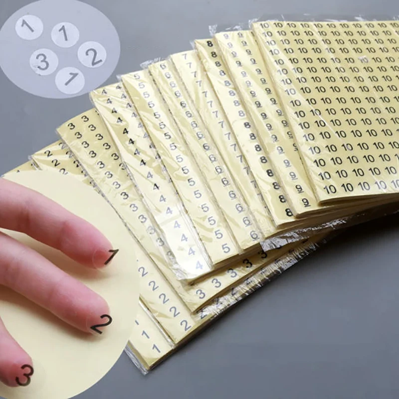 15Sheets Size 10mm Circular Digit Sticker 1 to 30 Round Transparent Number Sticker Tags 1-10 Phone Number Sticker Lucky Number