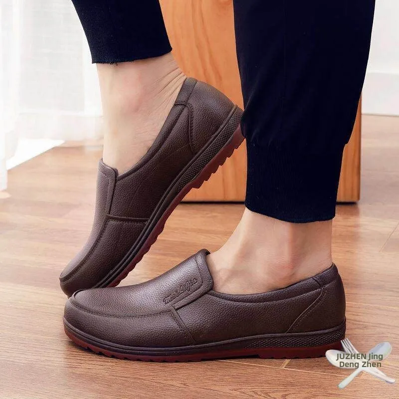 Anti-Slip Kitchen Work Shoes Men's Soft Bottom No-Fatigue Waterproof Oil-Resistant Smell-Proof Rain Boots Comfortable Chef Shoes