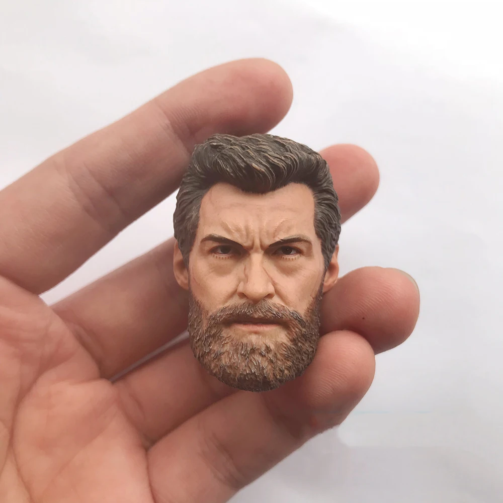 1/6 Hugh Jackman Male Head Carving PVC Head Sculpt Model Fit 12\'\' Soldier Action Figure Body Dolls