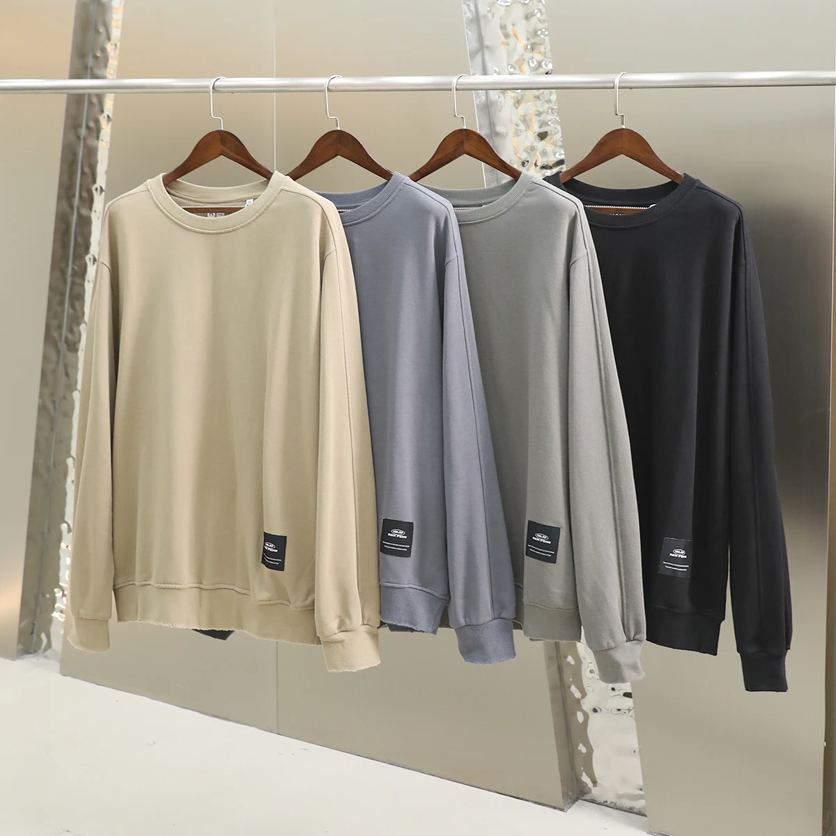 

Самый продаваемый мужской свитшот с круглым вырезом, однотонный, повседневный, спортивный, из хлопка, теплый, удобный, для осени и зимы