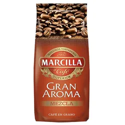 Marcilla Gran Aroma Mezcla, 80% Natural y 20% torrefacto, 1kg de café en grano 8410091105027 Raíz Inicio Café en Grano 36997