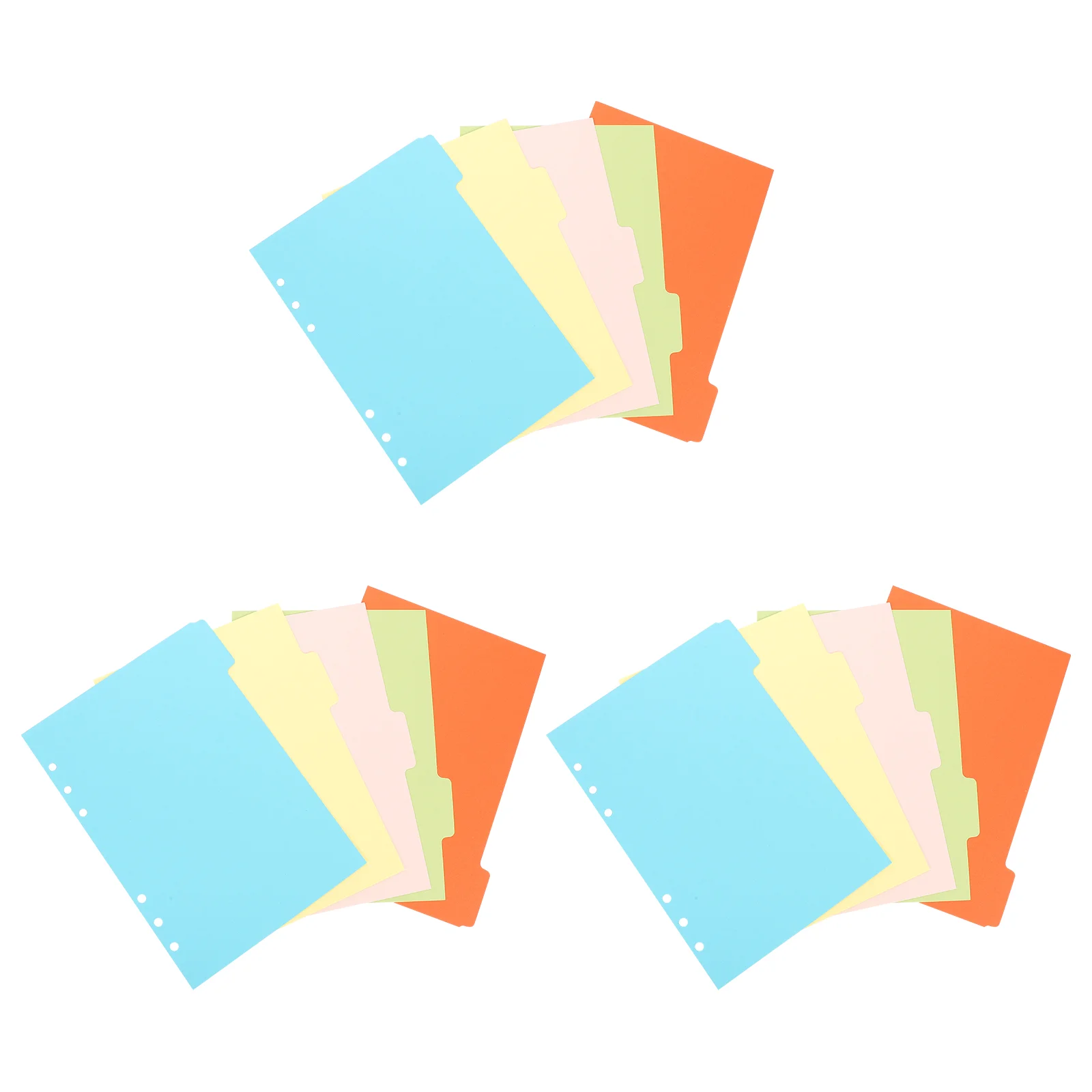 15 Pcs Paper Tab Dividers Index Label Binders Office Supplies Replaceable Travel A5 File