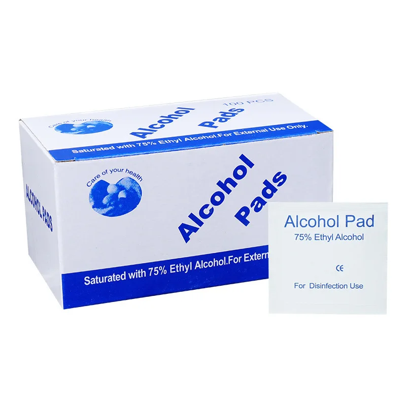 100pcs/box Disposable Alcohol Cotton Pads Disinfectant Wipe Alcohol Tablets Home Outdoor Cleaning Care Tools