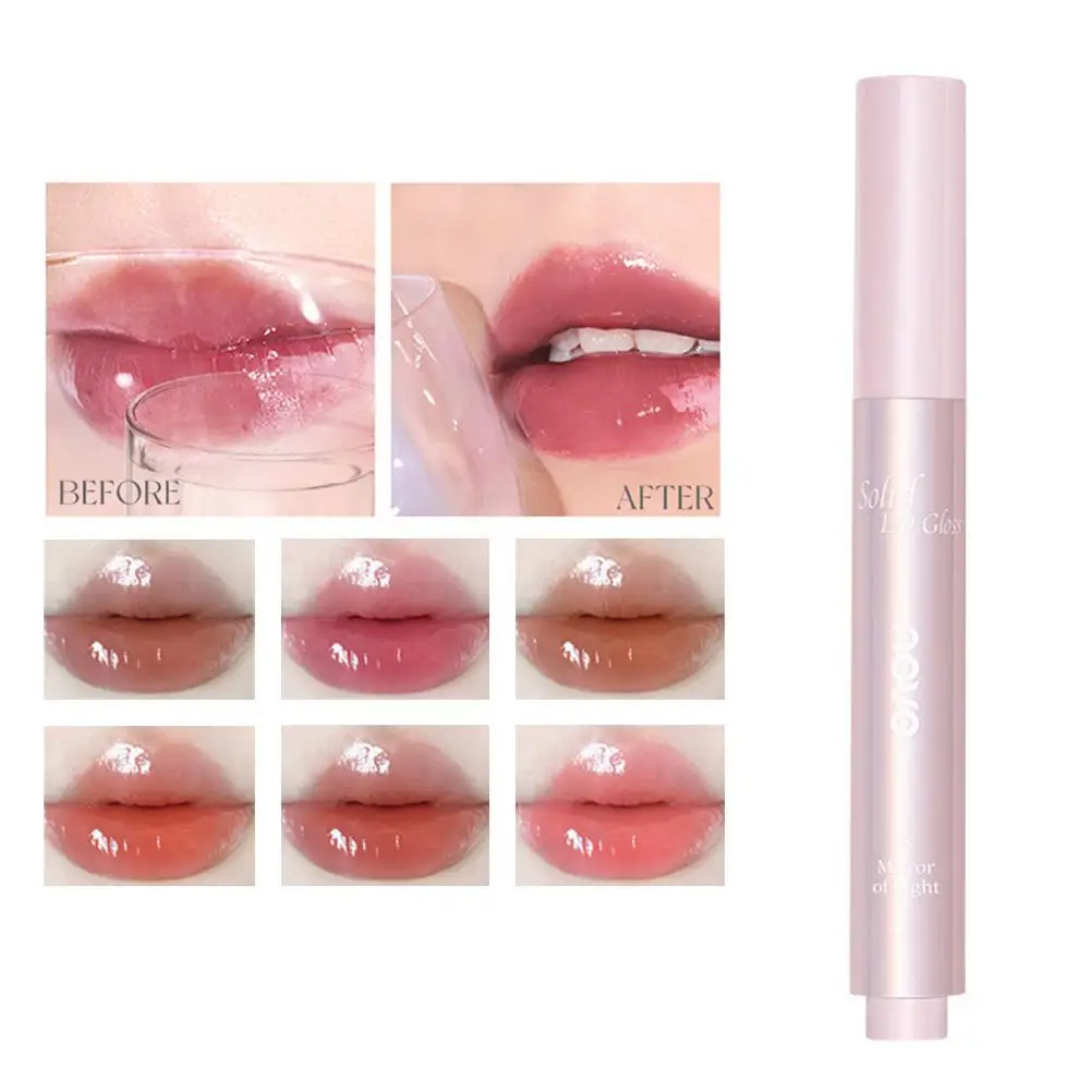 ウォーターグロッシーリップグロスミラー保湿リップグロスプランプリップスティックグリッタープライマー保湿ケアリキッドクリアリップY2Z0