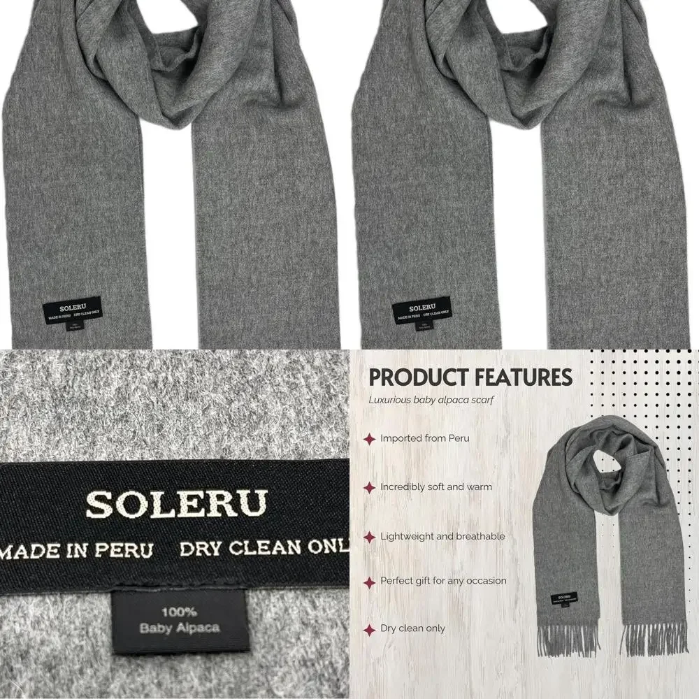 

Перуанский шарф из шерсти альпаки — унисекс, 100% чистый, импортный роскошный