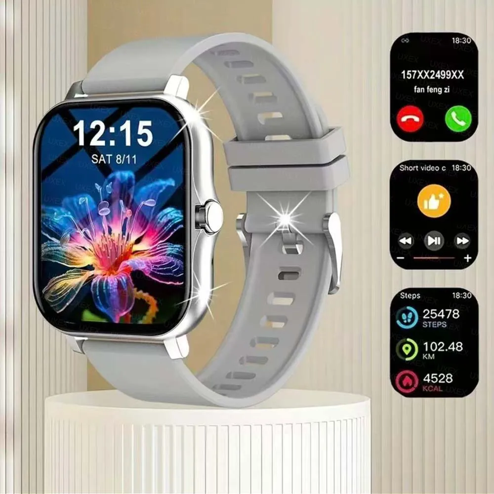 

Trendy Watches Girl 1.83'' Diy Faces Bluetooth Talk Blood Oxygen Blood Pressure Monitor Multifunction Smartwatches Holiday Gift